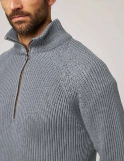 Pure Cotton Ribbed Quarter Zip Jumper 34 Pure Cotton Ribbed Quarter Zip Jumper -Marksandspencer Sale Store pure cotton ribbed quarter zip jumper 14