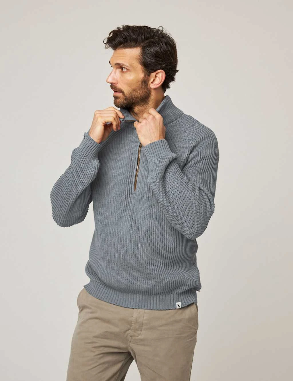 Pure Cotton Ribbed Quarter Zip Jumper 16 Pure Cotton Ribbed Quarter Zip Jumper - Image 16