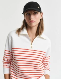 Gant Pure Cotton Ribbed Striped Sweatshirt -Marksandspencer Sale Store pure cotton ribbed striped sweatshirt 12