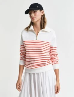 Gant Pure Cotton Ribbed Striped Sweatshirt -Marksandspencer Sale Store pure cotton ribbed striped sweatshirt 13