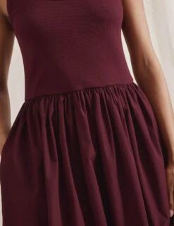 Pure Cotton Round Neck Midi Skater Dress -Marksandspencer Sale Store pure cotton round neck midi skater dress 7