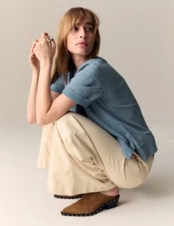 Pure Cotton Short Sleeve Sweatshirt -Marksandspencer Sale Store pure cotton short sleeve sweatshirt 12