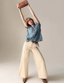 Pure Cotton Short Sleeve Sweatshirt -Marksandspencer Sale Store pure cotton short sleeve sweatshirt 14