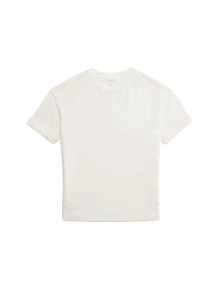 Pure Cotton Short Sleeve Sweatshirt -Marksandspencer Sale Store pure cotton short sleeve sweatshirt