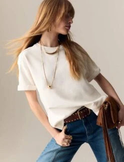 Pure Cotton Short Sleeve Sweatshirt -Marksandspencer Sale Store pure cotton short sleeve sweatshirt 7