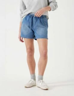 Cotton Rich Denim Shorts -Marksandspencer Sale Store pure cotton shorts