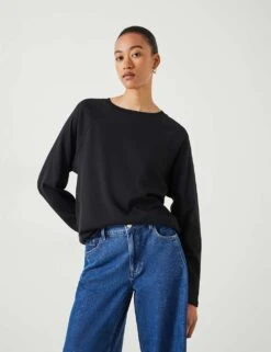 Matilda Pure Cotton Crew Neck Top -Marksandspencer Sale Store pure cotton slash neck top 11