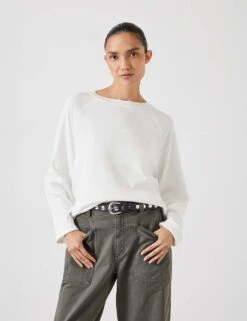 Matilda Pure Cotton Crew Neck Top -Marksandspencer Sale Store pure cotton slash neck top 6