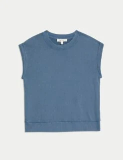 Pure Cotton Sleeveless Sweatshirt -Marksandspencer Sale Store pure cotton sleeveless sweatshirt 10