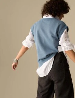 Pure Cotton Sleeveless Sweatshirt -Marksandspencer Sale Store pure cotton sleeveless sweatshirt 13