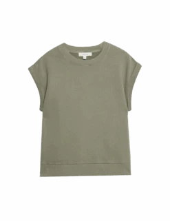 Pure Cotton Sleeveless Sweatshirt -Marksandspencer Sale Store pure cotton sleeveless sweatshirt