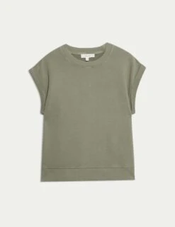 Pure Cotton Sleeveless Sweatshirt -Marksandspencer Sale Store pure cotton sleeveless sweatshirt 5