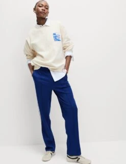 Pure Cotton Slogan Relaxed Sweatshirt -Marksandspencer Sale Store pure cotton slogan relaxed sweatshirt 6