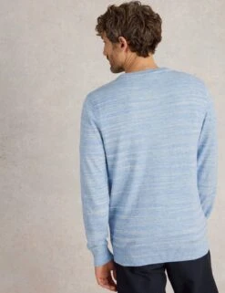 WHITE STUFF Pure Cotton Space Dye Crew Neck Jumper -Marksandspencer Sale Store pure cotton space dye crew neck jumper 9