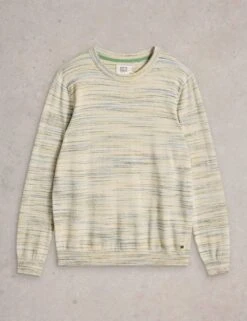 WHITE STUFF Pure Cotton Spacedye Crew Neck Jumper -Marksandspencer Sale Store pure cotton spacedye crew neck jumper 10