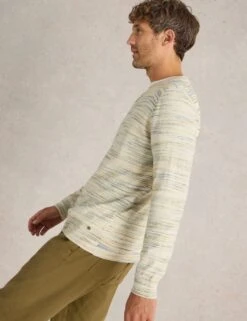 WHITE STUFF Pure Cotton Spacedye Crew Neck Jumper -Marksandspencer Sale Store pure cotton spacedye crew neck jumper 7