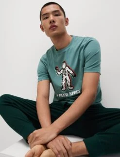 Pure Cotton Spaceman Graphic Pyjama Top -Marksandspencer Sale Store pure cotton spaceman graphic pyjama top 7