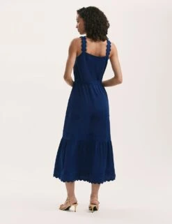 Pure Cotton Square Neck Midi Tiered Dress -Marksandspencer Sale Store pure cotton square neck midi tiered dress 5