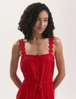 Pure Cotton Square Neck Midi Tiered Dress -Marksandspencer Sale Store pure cotton square neck midi tiered dress 7