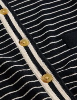 WHITE STUFF Pure Cotton Striped Button Front Cardigan -Marksandspencer Sale Store pure cotton striped button front cardigan 8