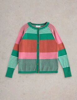 WHITE STUFF Pure Cotton Striped Cardigan -Marksandspencer Sale Store pure cotton striped cardigan 7