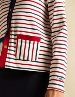 Joules Pure Cotton Striped Collared Cardigan -Marksandspencer Sale Store pure cotton striped collared cardigan 12