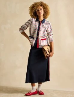 Joules Pure Cotton Striped Collared Cardigan -Marksandspencer Sale Store pure cotton striped collared cardigan 15