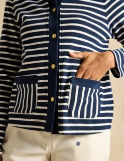 Joules Pure Cotton Striped Collared Cardigan -Marksandspencer Sale Store pure cotton striped collared cardigan 5