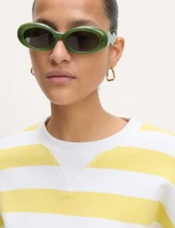 Pure Cotton Striped Crew Neck Sweatshirt -Marksandspencer Sale Store pure cotton striped crew neck sweatshirt 14