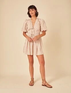 Pure Cotton Striped Mini Smock Dress -Marksandspencer Sale Store pure cotton striped mini smock dress 4