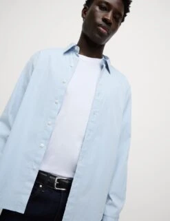 Pure Cotton Striped Oxford Shirt -Marksandspencer Sale Store pure cotton striped oxford shirt 13