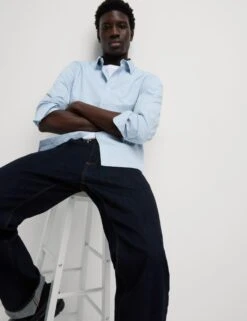 Pure Cotton Striped Oxford Shirt -Marksandspencer Sale Store pure cotton striped oxford shirt 15