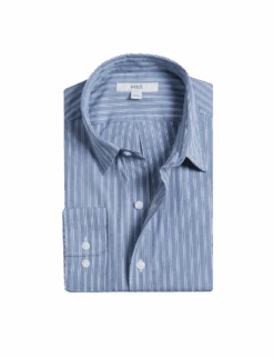 Pure Cotton Striped Oxford Shirt -Marksandspencer Sale Store pure cotton striped oxford shirt