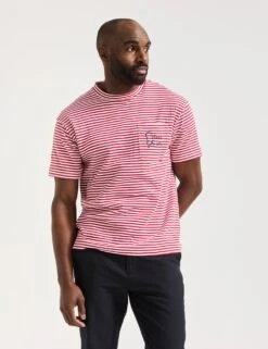 Scotch & Soda Pure Cotton Striped Pocket Logo T-Shirt -Marksandspencer Sale Store pure cotton striped pocket logo t shirt 12