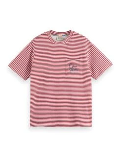Scotch & Soda Pure Cotton Striped Pocket Logo T-Shirt -Marksandspencer Sale Store pure cotton striped pocket logo t shirt 13