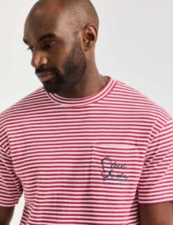 Scotch & Soda Pure Cotton Striped Pocket Logo T-Shirt -Marksandspencer Sale Store pure cotton striped pocket logo t shirt 16
