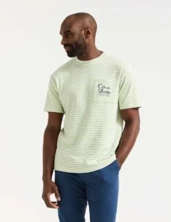 Scotch & Soda Pure Cotton Striped Pocket Logo T-Shirt -Marksandspencer Sale Store pure cotton striped pocket logo t shirt 6
