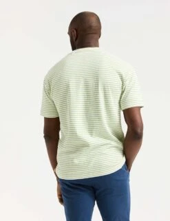 Scotch & Soda Pure Cotton Striped Pocket Logo T-Shirt -Marksandspencer Sale Store pure cotton striped pocket logo t shirt 9