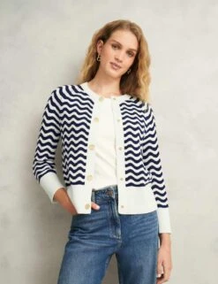 Pure Cotton Striped Pointelle Cardigan -Marksandspencer Sale Store pure cotton striped pointelle cardigan 11