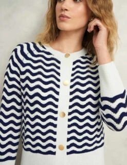 Pure Cotton Striped Pointelle Cardigan -Marksandspencer Sale Store pure cotton striped pointelle cardigan 15