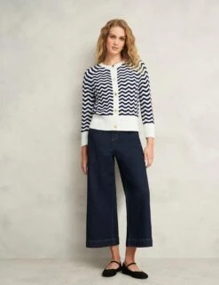 Pure Cotton Striped Pointelle Cardigan -Marksandspencer Sale Store pure cotton striped pointelle cardigan 8