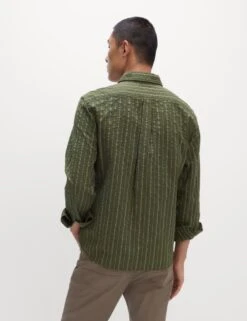 Pure Cotton Striped Seersucker Shirt -Marksandspencer Sale Store pure cotton striped seersucker shirt 14