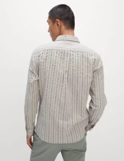 Pure Cotton Striped Seersucker Shirt -Marksandspencer Sale Store pure cotton striped seersucker shirt 9