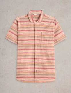 WHITE STUFF Pure Cotton Striped Short Sleeve Shirt -Marksandspencer Sale Store pure cotton striped short sleeve shirt 11