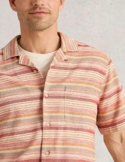 WHITE STUFF Pure Cotton Striped Short Sleeve Shirt -Marksandspencer Sale Store pure cotton striped short sleeve shirt 7