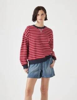 Pure Cotton Striped Sweatshirt 16 Pure Cotton Striped Sweatshirt -Marksandspencer Sale Store pure cotton striped sweatshirt 6
