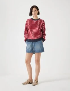Pure Cotton Striped Sweatshirt 18 Pure Cotton Striped Sweatshirt -Marksandspencer Sale Store pure cotton striped sweatshirt 8
