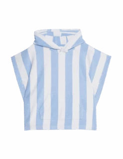 Pure Cotton Striped Towelling Poncho (0-3 Yrs) -Marksandspencer Sale Store pure cotton striped towelling poncho 0 3 yrs