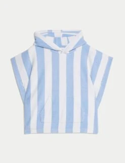 Pure Cotton Striped Towelling Poncho (0-3 Yrs) -Marksandspencer Sale Store pure cotton striped towelling poncho 0 3 yrs 1 3