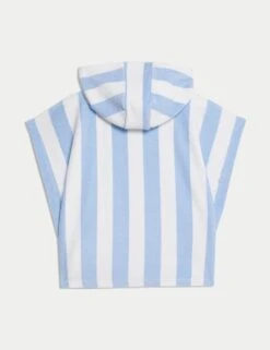 Pure Cotton Striped Towelling Poncho (0-3 Yrs) -Marksandspencer Sale Store pure cotton striped towelling poncho 0 3 yrs 1 4